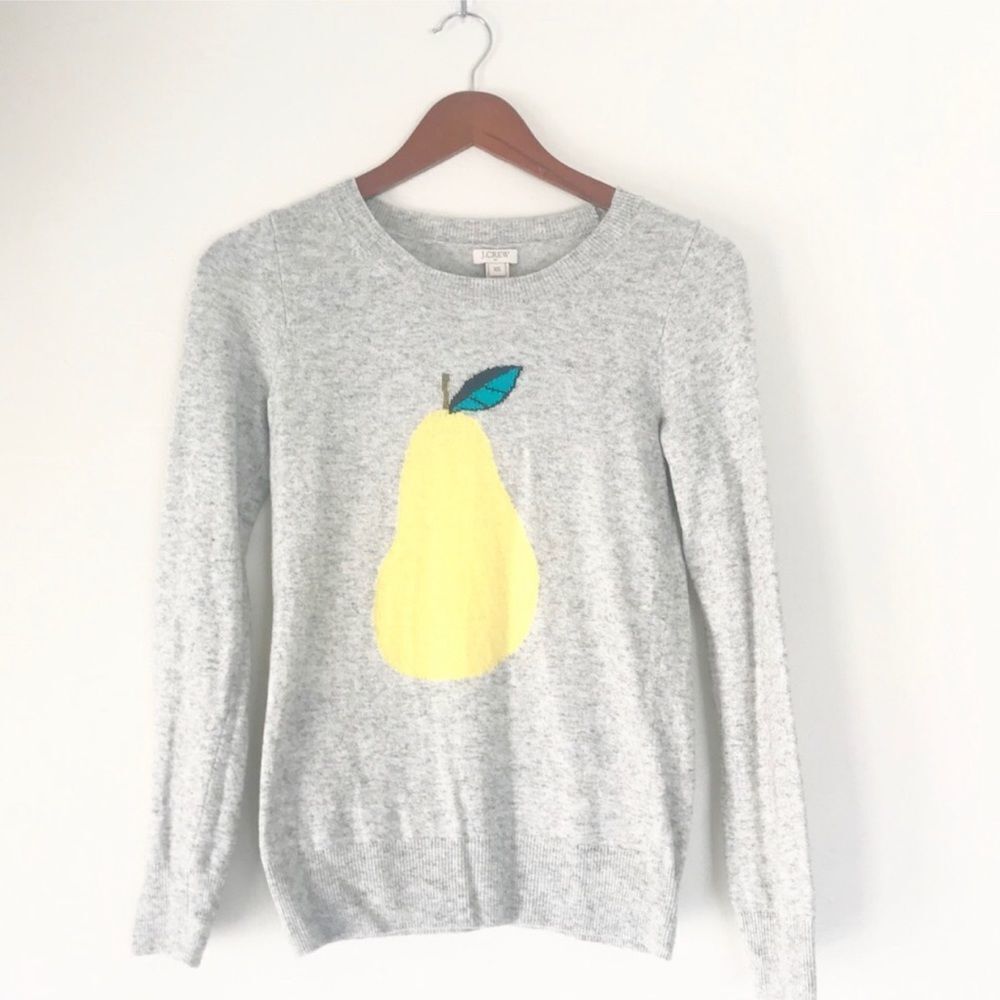 J. Crew Grey Merino Wool Blend Pear Sweater XS